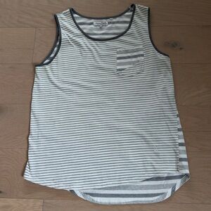 Men’s Sovereign Code LA Multi white gray Striped Pocket Front Tank top Large